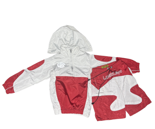 Kid's Red & White Legacy Quarter Zip Set