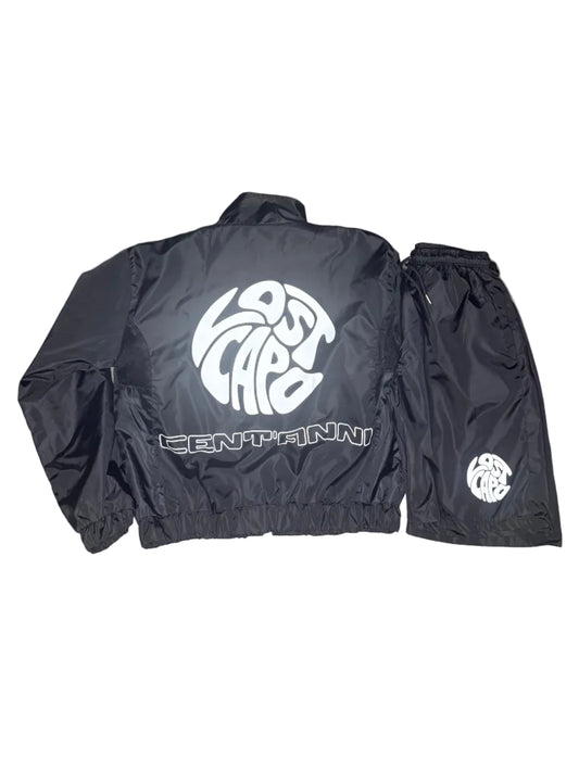 3M Black Windbreaker Jacket/Shorts Set