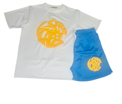 Baby Blue Mesh Shorts/Tee Set