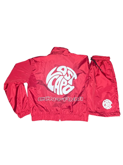 3M Red Windbreaker Jacket/Shorts Set