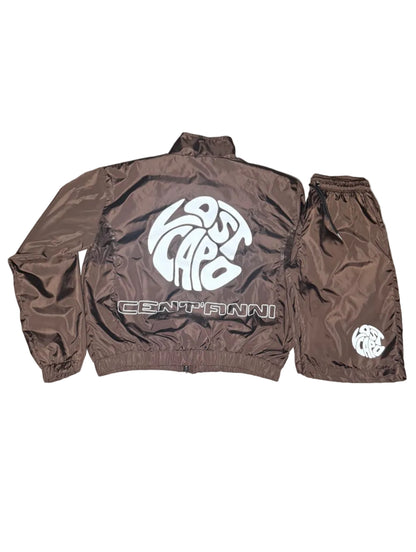 3M Brown Windbreaker Jacket/Shorts Set