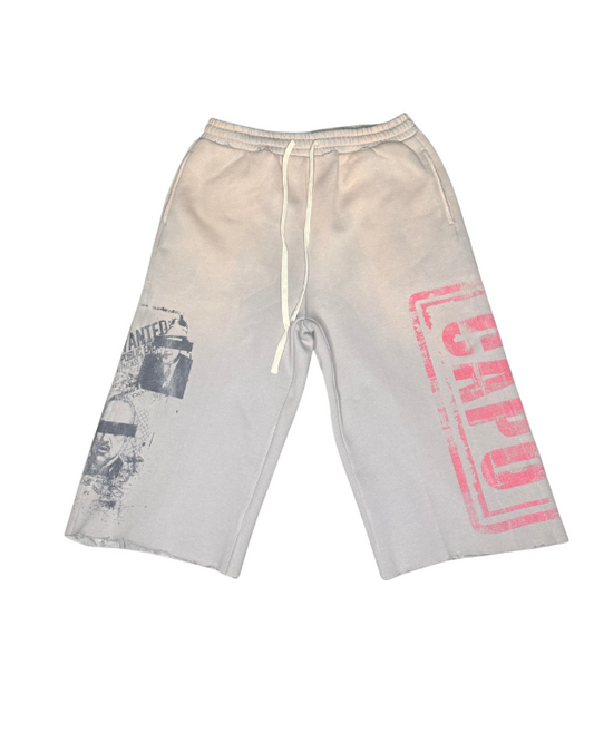 Cement Gray Capri Shorts