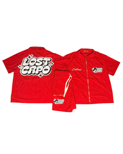 Trophies Red Nylon Summer Set